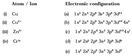 The electronic configuration of { Cr }^{ 3.
